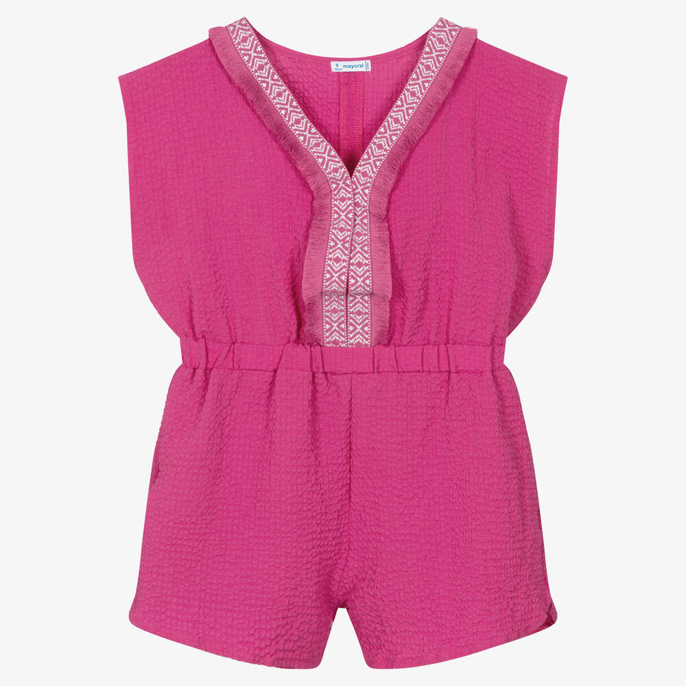 Mayoral Girls Fuschia Pink Playsuit