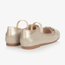 Load image into Gallery viewer, Mayoral Girls Gold Ballerina Pumps

