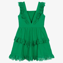 Load image into Gallery viewer, Mayoral Girls Green Cotton Dress

