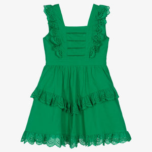 Mayoral Girls Green Cotton Dress