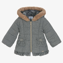 Load image into Gallery viewer, Mayoral Girls Grey Puffer Coat
