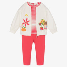 Load image into Gallery viewer, Mayoral Girls Ivory &amp; Red Cotton Tracksuit Set
