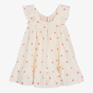 Mayoral Girls Ivory & Red Flower Pattern Dress