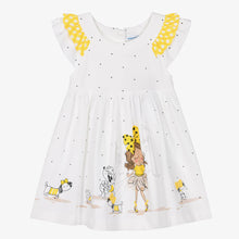 Load image into Gallery viewer, Mayoral Girls Ivory &amp; Yellow Cotton Dress
