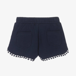 Mayoral Girls Navy Blue Cotton Jersey Shorts