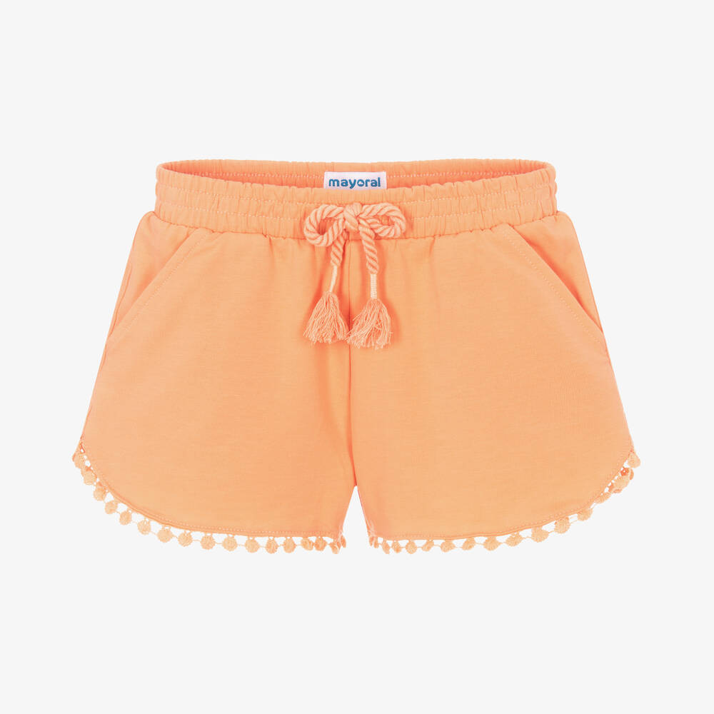 Mayoral Girls Orange Cotton Jersey Shorts