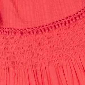 Mayoral Girls Pink Cotton Seersucker Dress