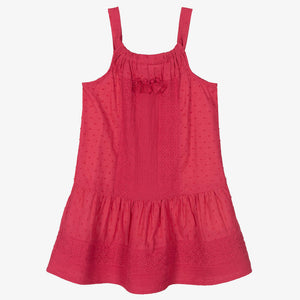 Mayoral Girls Pink Embroidered Cotton Dress