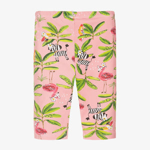 Mayoral Girls Pink Flamingo Print Leggings