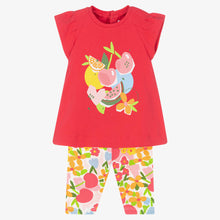 Load image into Gallery viewer, Mayoral Girls Pink Floral Cotton Leggings Set
