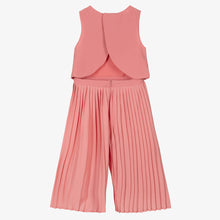 Load image into Gallery viewer, Mayoral Girls Pink Pleated Crpe Jumpsuit
