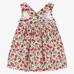 Mayoral Girls Red & Green Cherry Cotton Dress