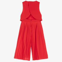 Load image into Gallery viewer, Mayoral Girls Red Pleated Crpe Jumpsuit
