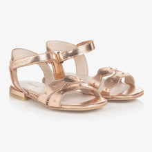 Load image into Gallery viewer, Mayoral Girls Rose Gold Leather Scalloped Sandals
