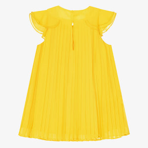 Mayoral Girls Sun Yellow Pleated Chiffon Dress