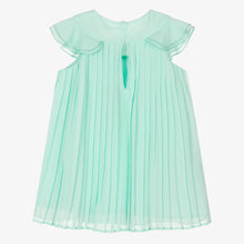 Load image into Gallery viewer, Mayoral Girls Turquoise Blue Pleated Chiffon Dress
