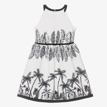 Load image into Gallery viewer, Mayoral Girls White &amp; Black Tropical Print Dress
