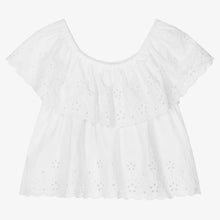 Load image into Gallery viewer, Mayoral Girls White Broderie Anglaise Blouse
