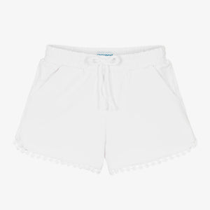 Mayoral Girls White Cotton Jersey Shorts
