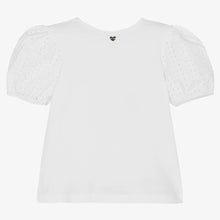 Load image into Gallery viewer, Mayoral Girls White Cotton Puff Sleeve T-Shirt

