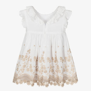 Mayoral Girls White Embroidered Dress