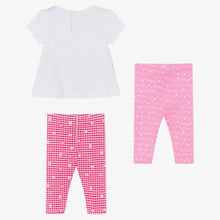 Load image into Gallery viewer, Mayoral Girls White &amp; Pink Cotton Leggings Set
