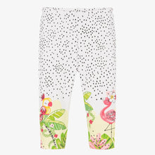 Load image into Gallery viewer, Mayoral Girls White Polka Dot Cotton Leggings
