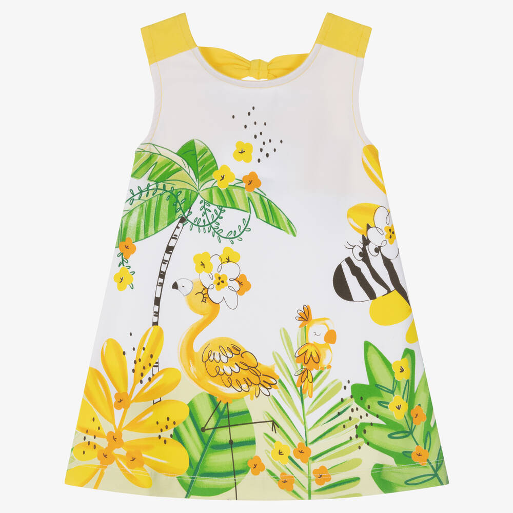 Mayoral Girls Yellow Cotton Jersey Dress