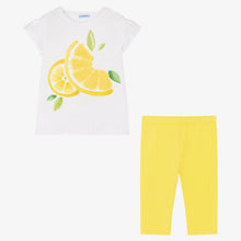 Load image into Gallery viewer, Mayoral Girls Yellow Lemon Cotton Leggings Set
