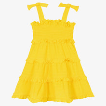 Load image into Gallery viewer, Mayoral Girls Yellow Ruffle Crepe Dress
