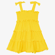 Load image into Gallery viewer, Mayoral Girls Yellow Ruffle Crepe Dress
