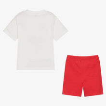 Load image into Gallery viewer, Mayoral Ivory &amp; Red Cotton Dinosaur Shorts Set
