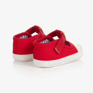 Mayoral Red & White Canvas Pre-Walker Shoes
