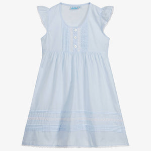 Mini Lunn Girls Blue Cotton Nightdress