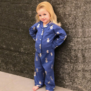 Mini Lunn Girls Blue Cotton Pyjamas