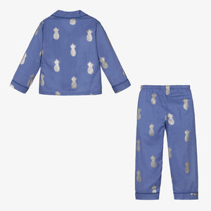 Mini Lunn Girls Blue Cotton Pyjamas