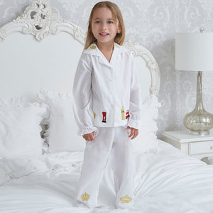 Mini Lunn Girls White London Pyjamas