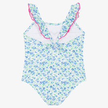 Load image into Gallery viewer, Sunuva Girls Blue Floral Heart Swimsuit
