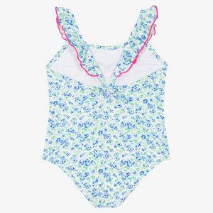Sunuva Girls Blue Floral Heart Swimsuit