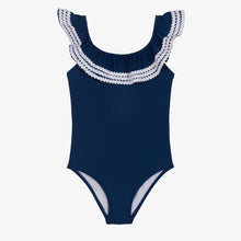 Load image into Gallery viewer, Sunuva Girls Blue Ruffle Swimsuit
