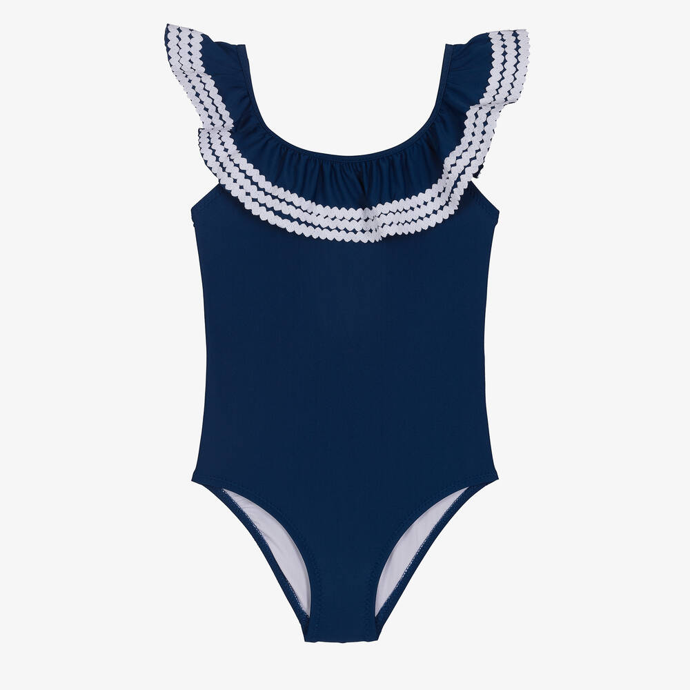 Sunuva Girls Blue Ruffle Swimsuit