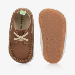 Tip Toey Joey Baby Boys Brown Boat Shoes