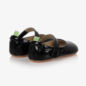 Tip Toey Joey Baby Girls Black Leather Shoes