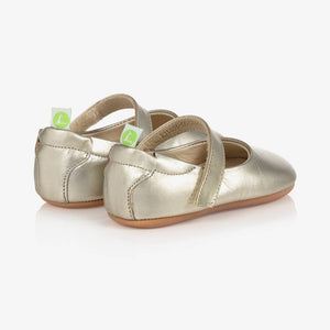 Tip Toey Joey Baby Girls Gold Leather Shoes