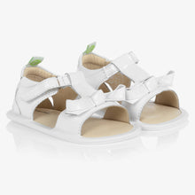 Load image into Gallery viewer, Tip Toey Joey Baby White Leather Sandals
