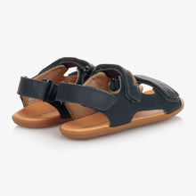 Load image into Gallery viewer, Tip Toey Joey Boys Blue Leather Sandals
