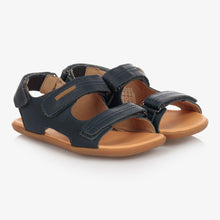 Load image into Gallery viewer, Tip Toey Joey Boys Blue Leather Sandals
