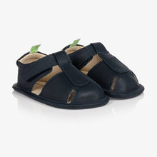 Load image into Gallery viewer, Tip Toey Joey Navy Blue Leather Baby Sandals
