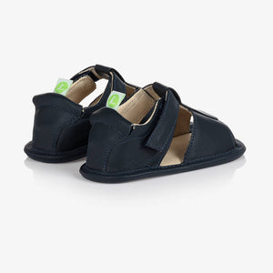 Tip Toey Joey Navy Blue Leather Baby Sandals