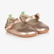 Load image into Gallery viewer, Tip Toey Joey Rose Gold Leather Baby Shoes
